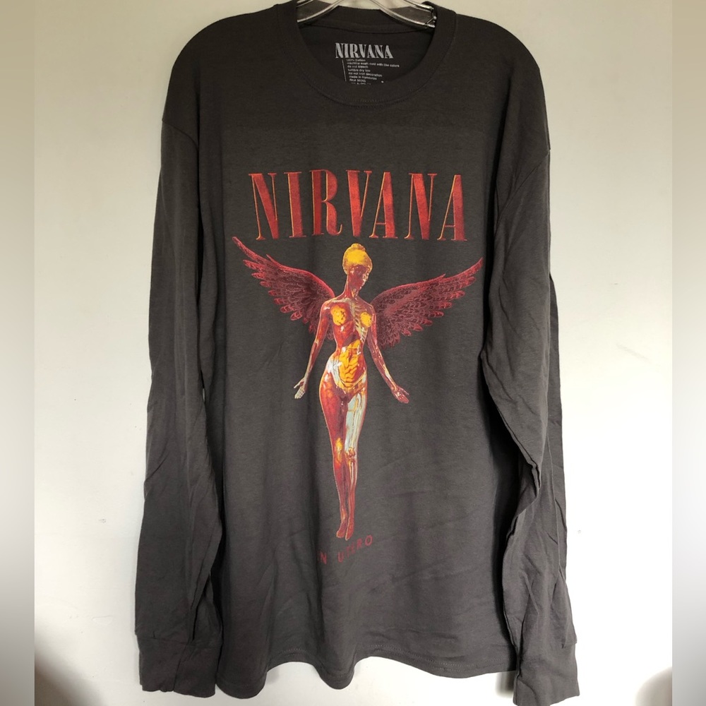 Nirvana In Utero Long Sleeve Gray Tee Shirt